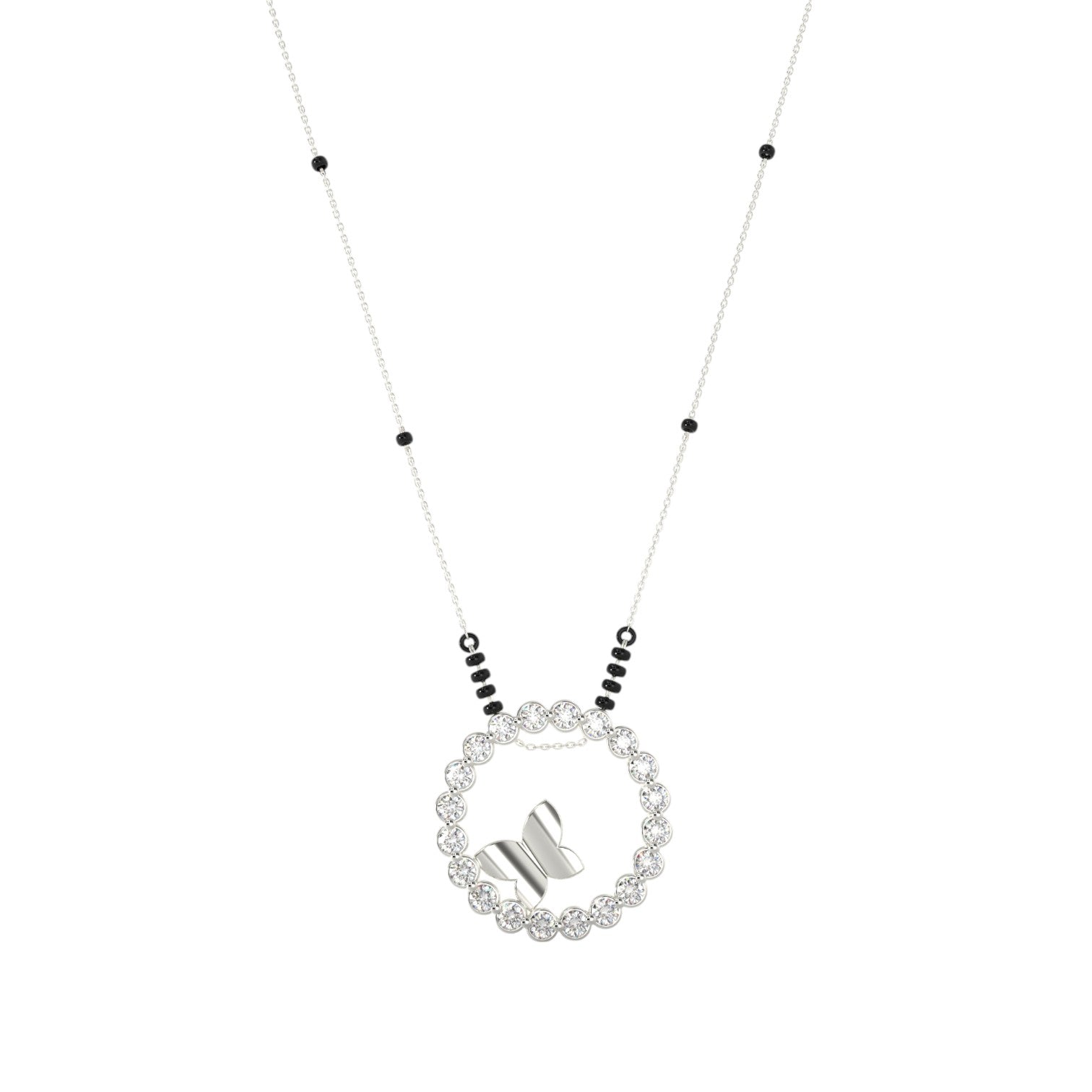 Classic 925 Sterling Silver Butterfly Gold Plated CZ Stone Or Mangalsutra for Women By Kesardeep