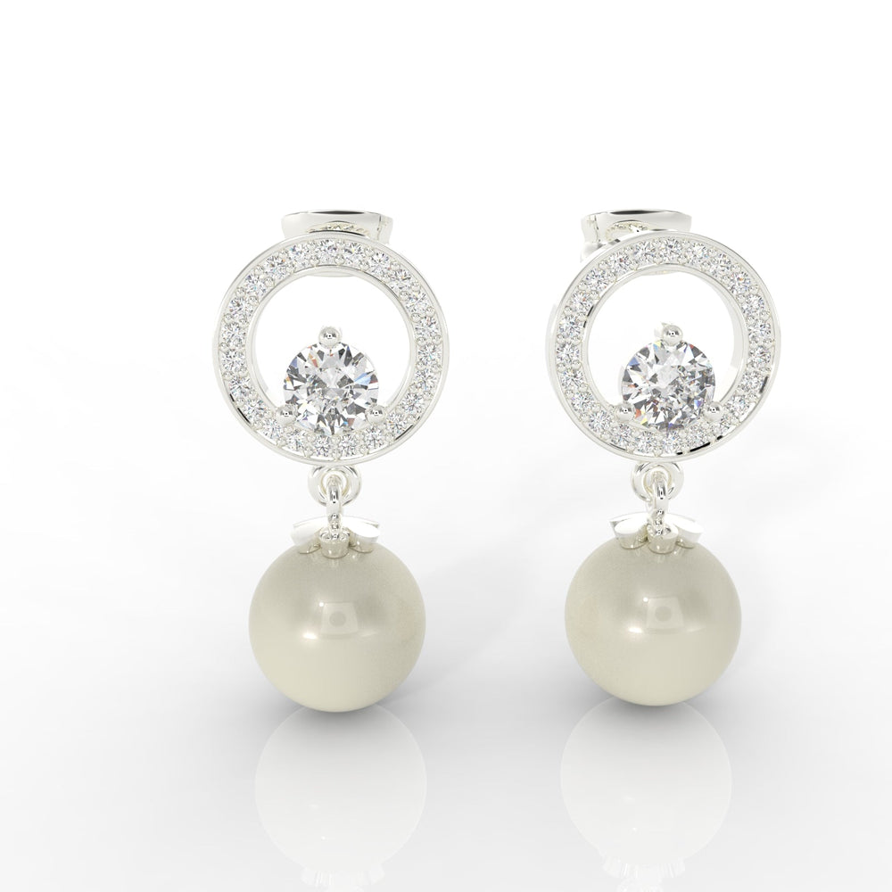 Natural Pearl Drop Earrings Gifts For Mother, Hallmarked 925 Sterling Silver - sitabo