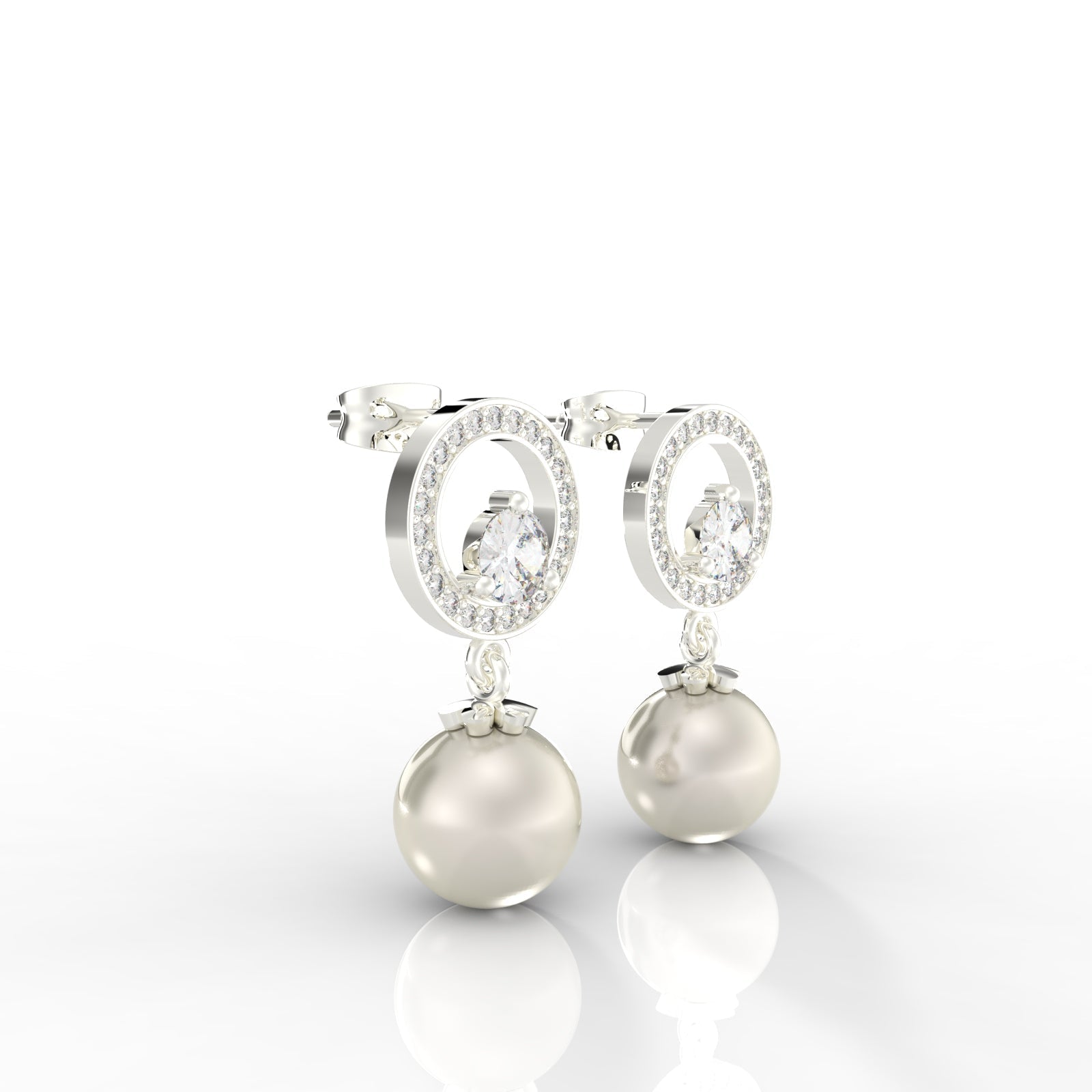 Natural Pearl Drop Earrings Gifts For Mother, Hallmarked 925 Sterling Silver - sitabo
