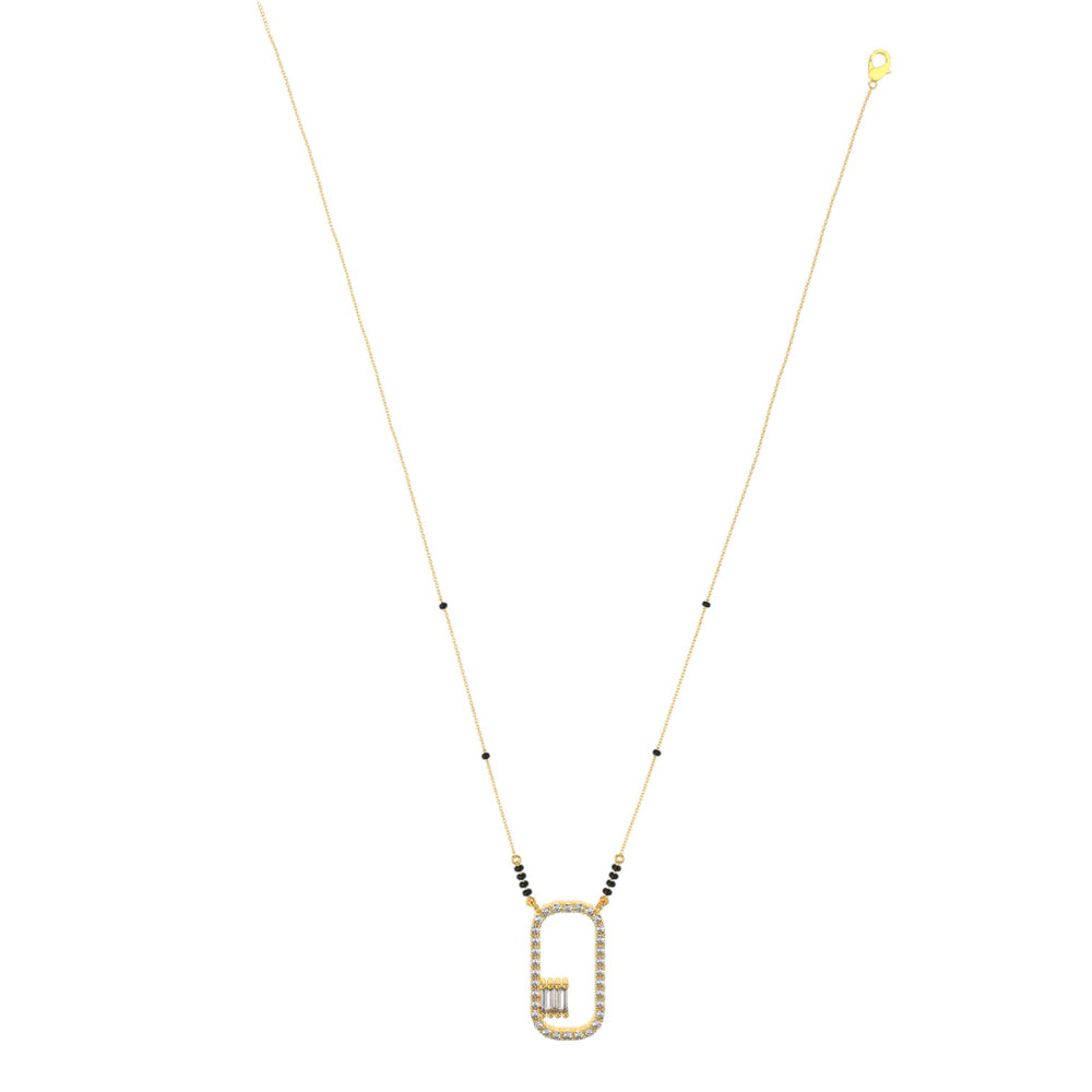 Classic 925 Sterling Silver Gold Plated CZ Stone Or Mangalsutra for Women By Kesardeep