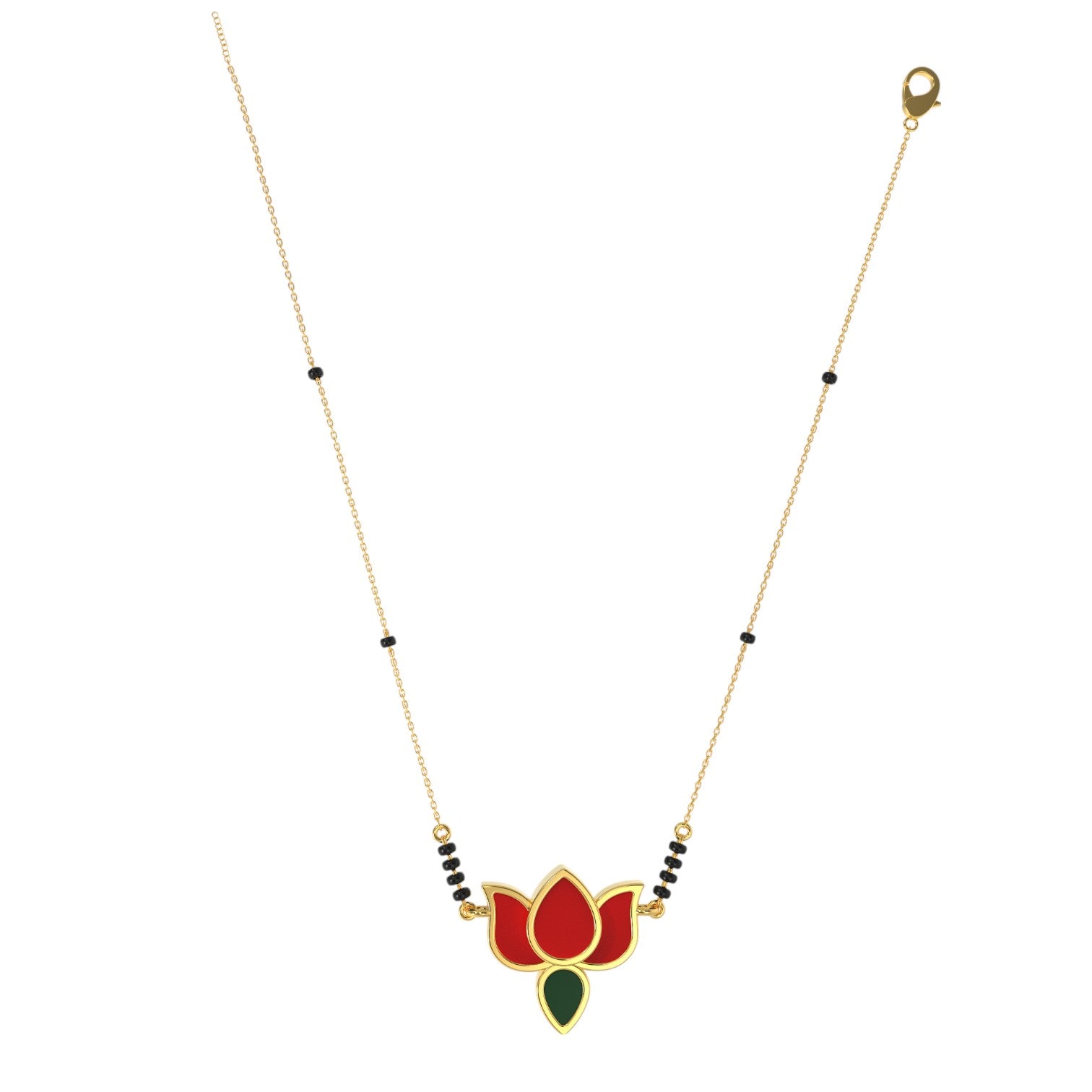 Lotus Classic 925 Sterling Silver Gold Plated CZ Stone Or Mangalsutra for Women By Kesardeep