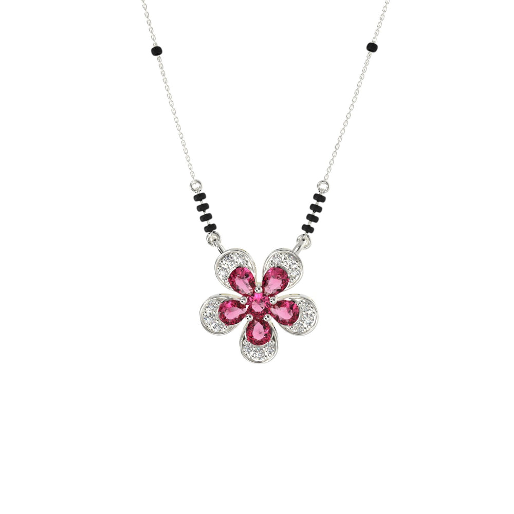 Flower Classic 925 Sterling Silver Gold Plated CZ Stone Or Mangalsutra for Women By Kesardeep