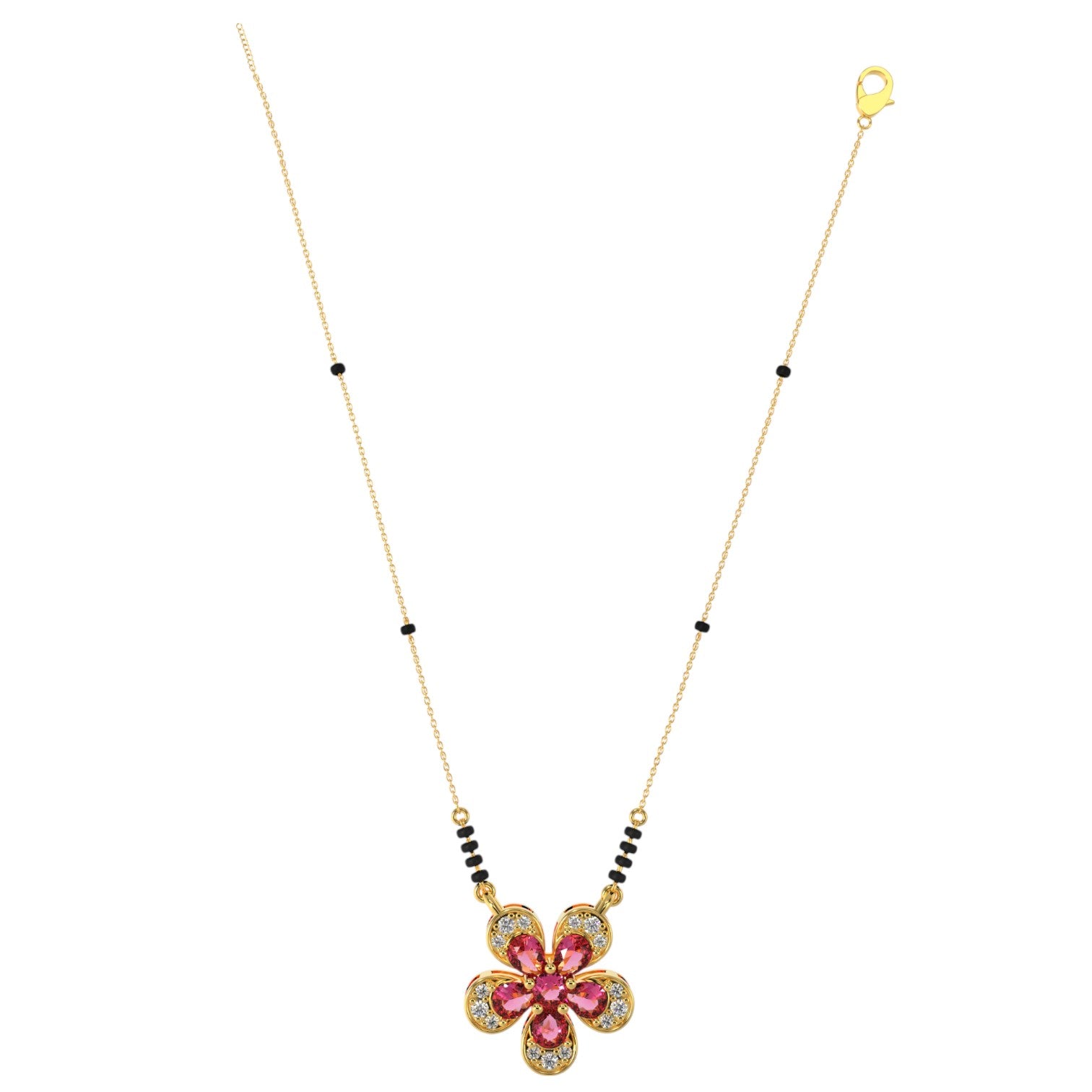 Lotus Classic 925 Sterling Silver Gold Plated CZ Stone Or Mangalsutra for Women By Kesardeep