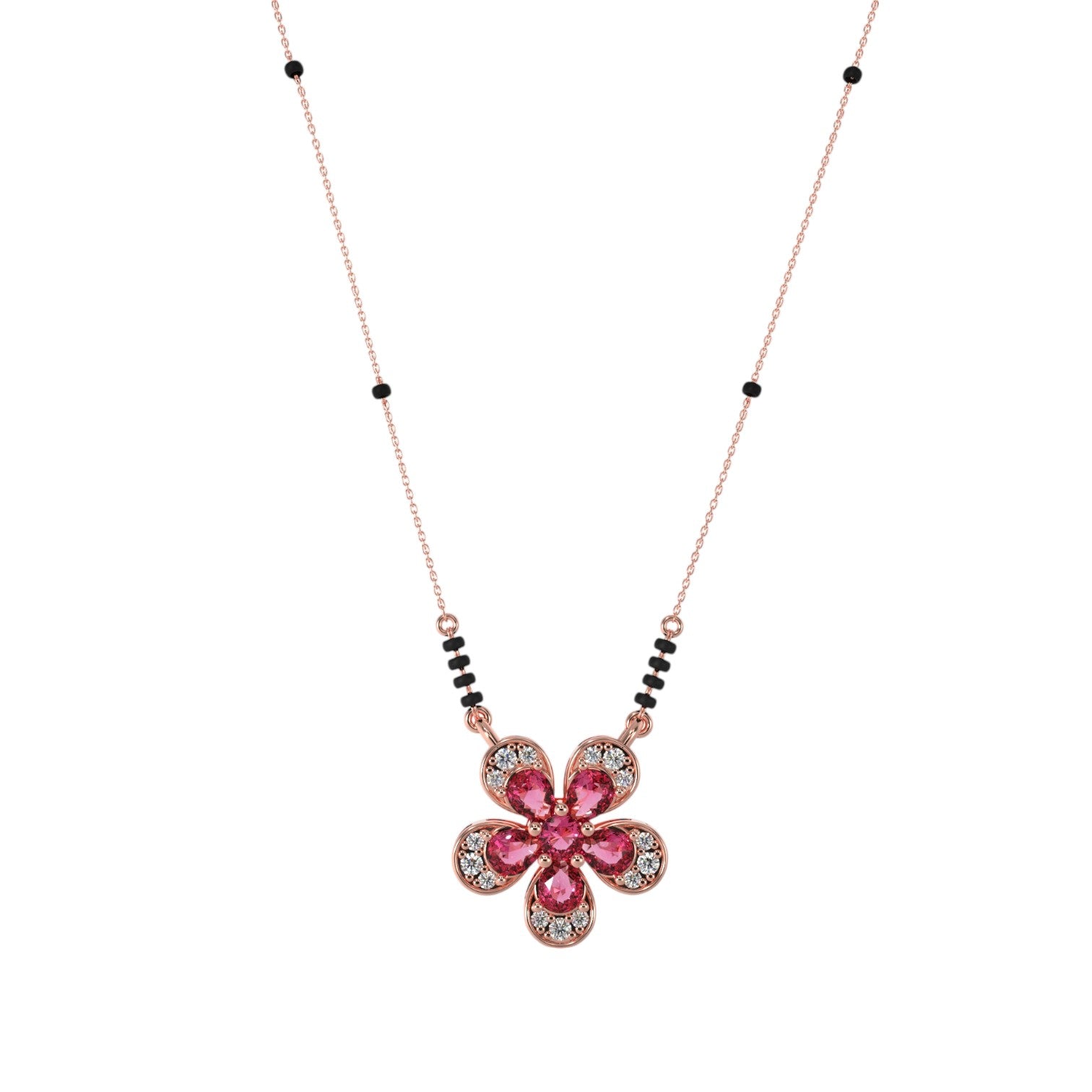 Flower Classic 925 Sterling Silver Gold Plated CZ Stone Or Mangalsutra for Women By Kesardeep