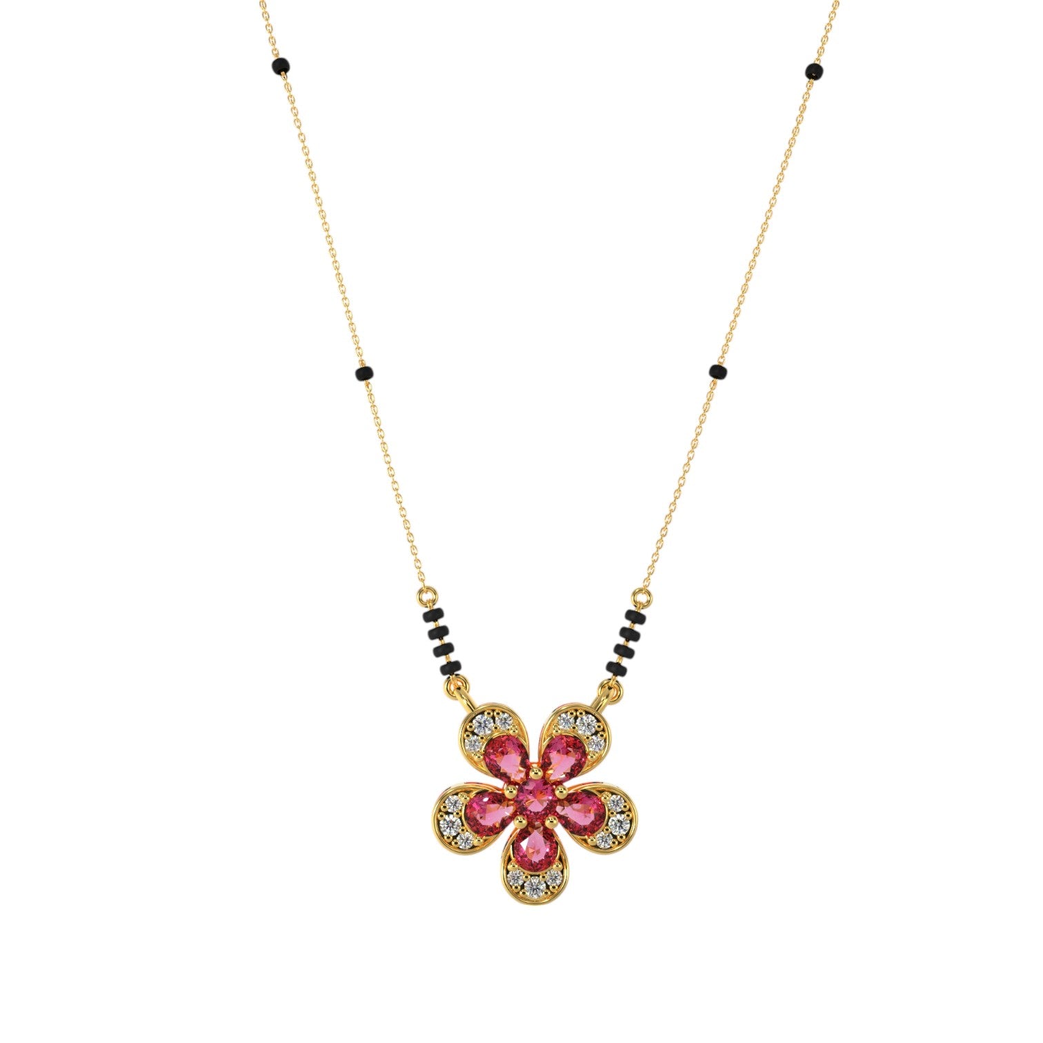 Flower Classic 925 Sterling Silver Gold Plated CZ Stone Or Mangalsutra for Women By Kesardeep