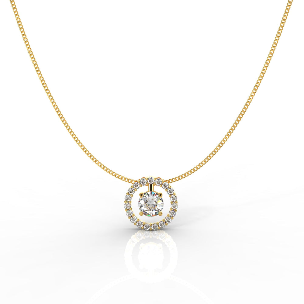 Most Selling Round Pendant With Chain, Hallmarked 925 Sterling Silver - sitabo