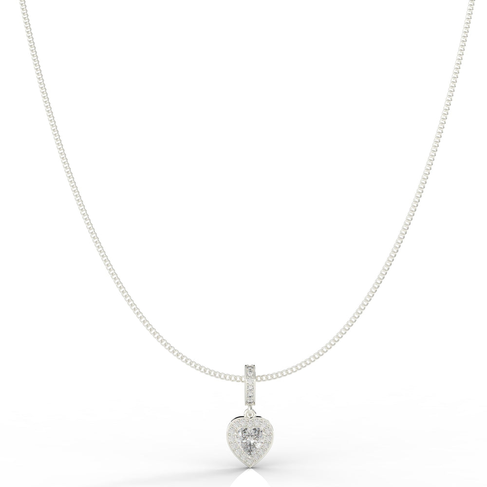 Heart in Heart Shape Pendant- Hallmarked 925 Sterling Silver - sitabo