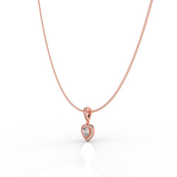 Heart in Heart Shape Pendant- Hallmarked 925 Sterling Silver - sitabo
