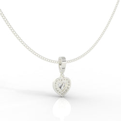 Heart in Heart Shape Pendant- Hallmarked 925 Sterling Silver - sitabo