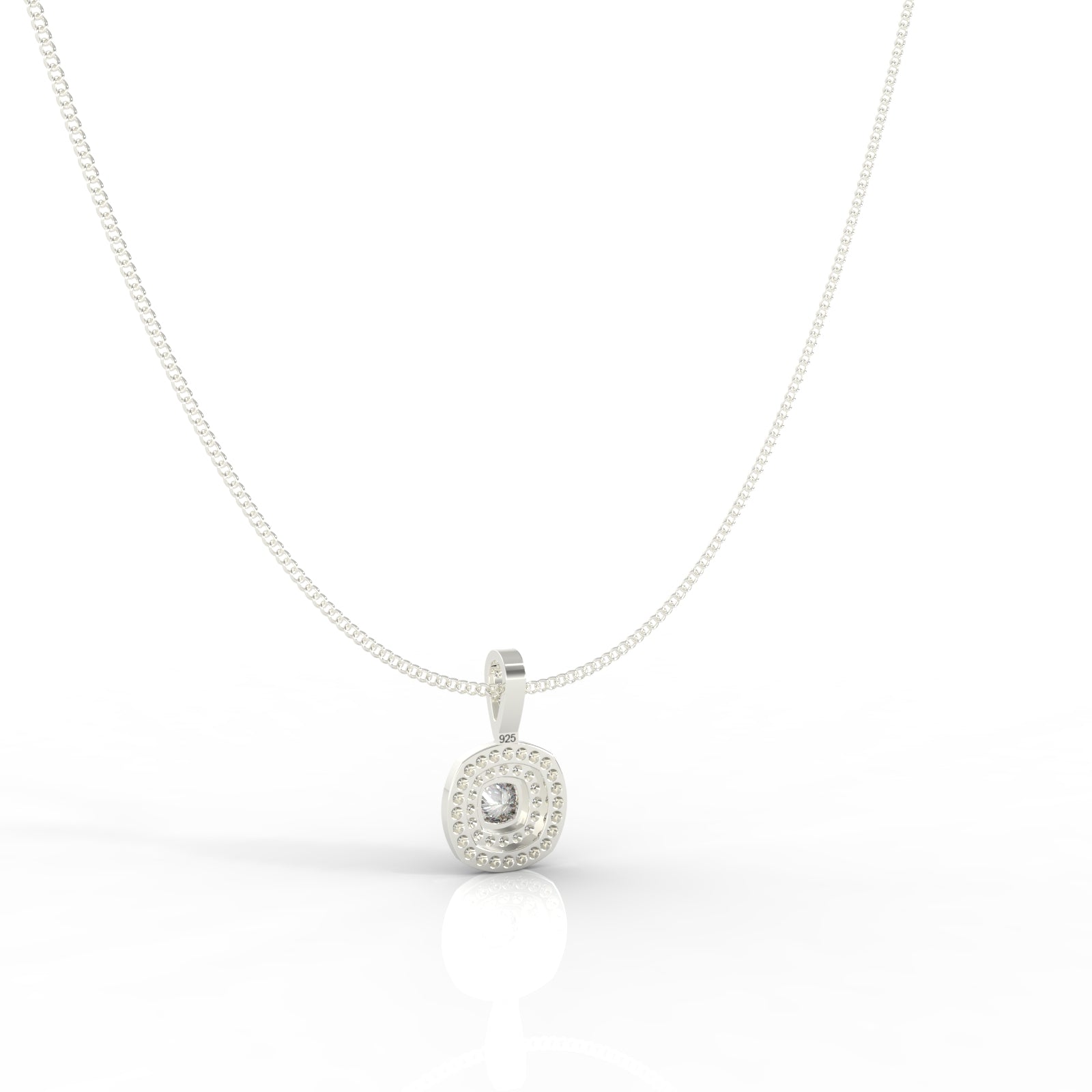 Prestigious Solitaire Pendant With Chain, Hallmarked 925 Sterling Silver - sitabo