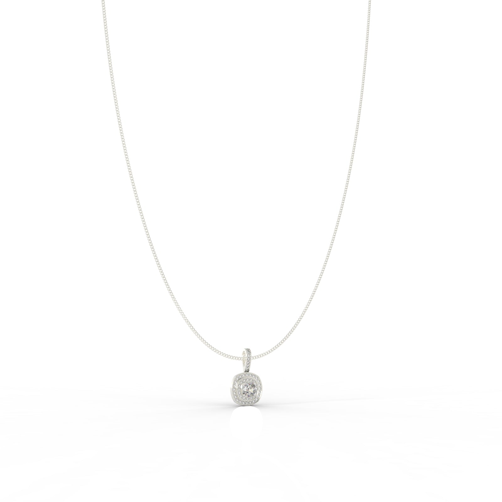 Prestigious Solitaire Pendant With Chain, Hallmarked 925 Sterling Silver - sitabo