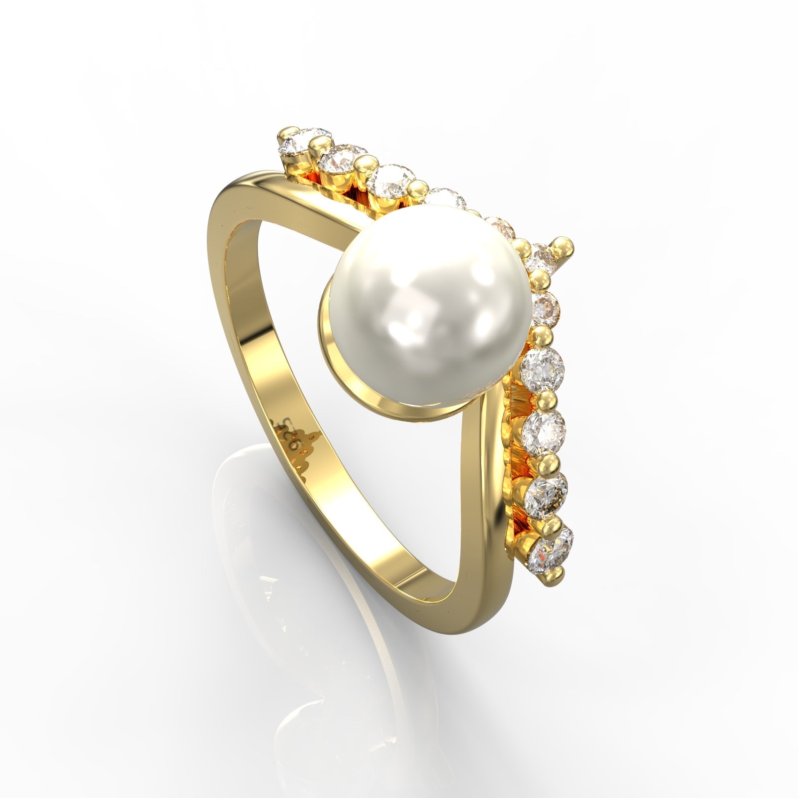 Fresh Water Pearl Engagement Ring, Hallmarked 925 Sterling Silver - sitabo