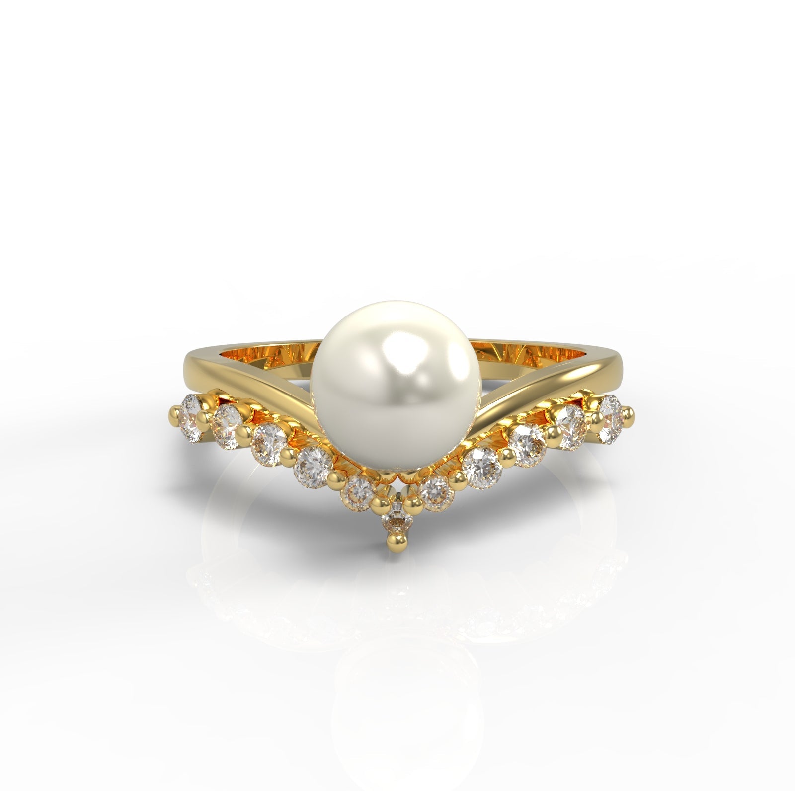 Fresh Water Pearl Engagement Ring, Hallmarked 925 Sterling Silver - sitabo