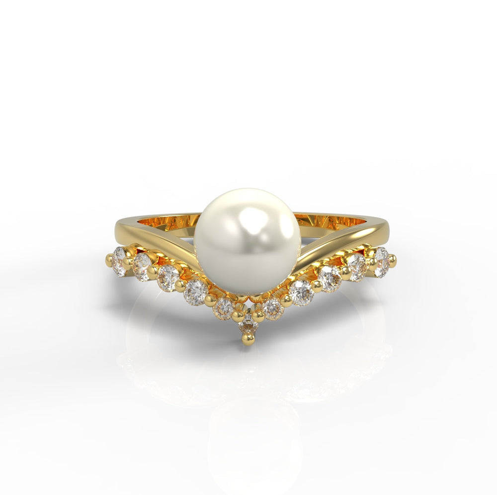 Fresh Water Pearl Engagement Ring, Hallmarked 925 Sterling Silver - sitabo