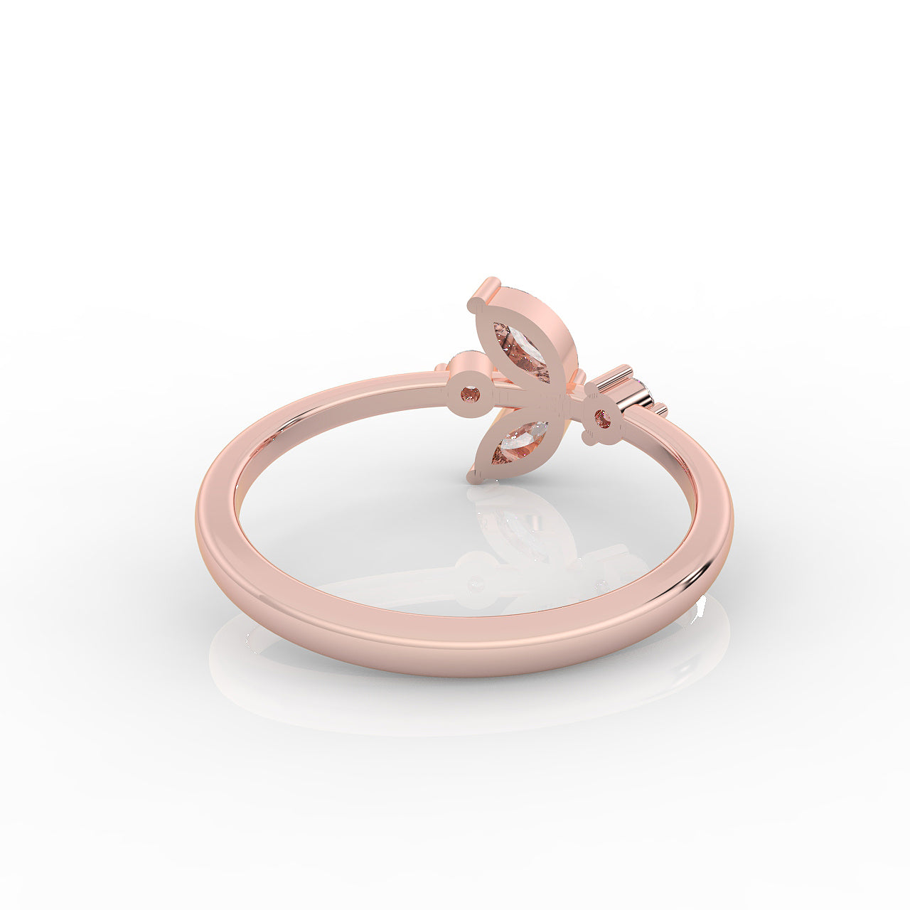 Minimalist Pear Cut Shiny Ring- Hallmarked 925 Sterling Silver Rose Gold - sitabo