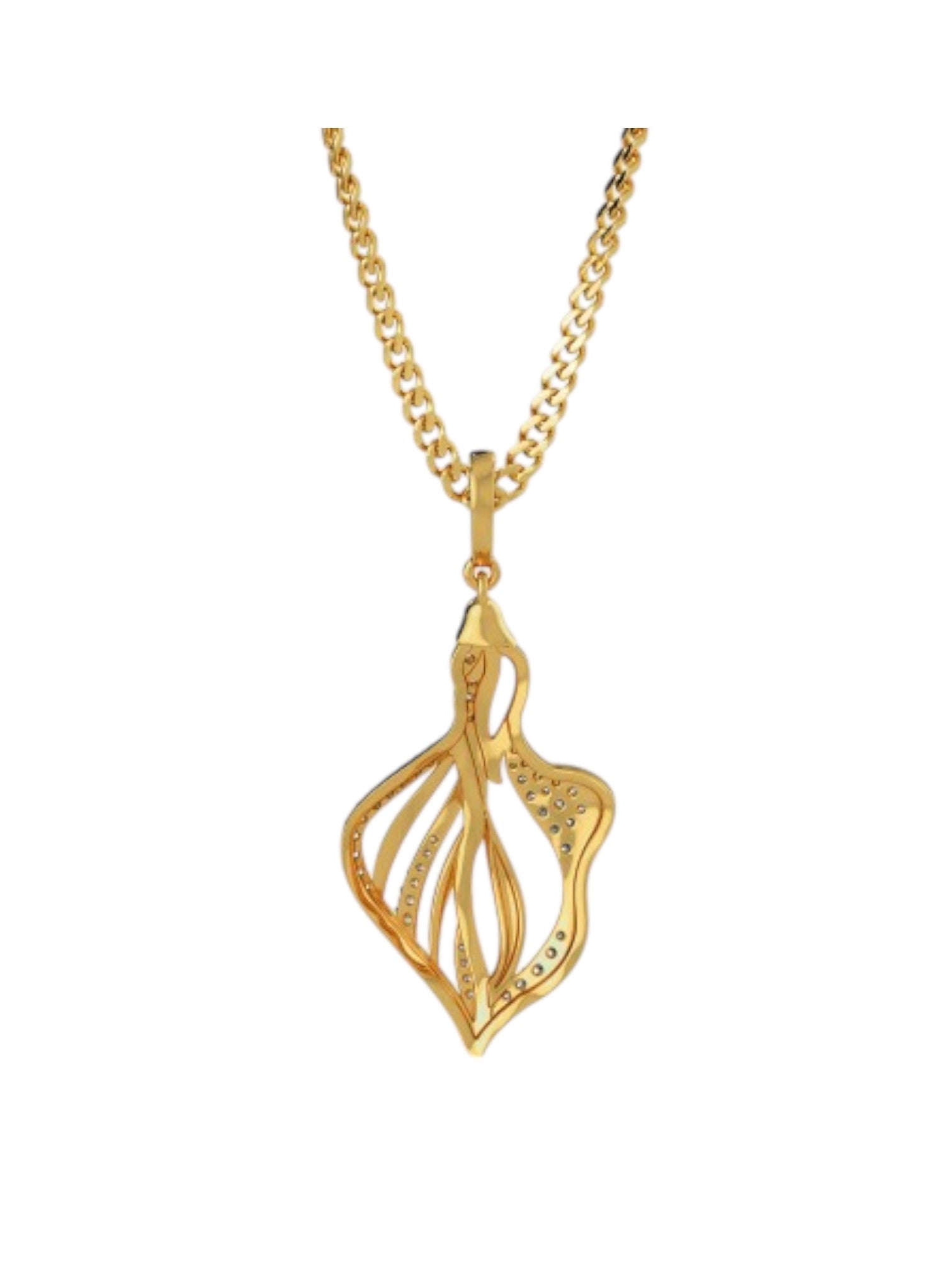 925 Sterling Silver Elegant Design Gold Plated Pendant With Chain For Women By Kesardeep