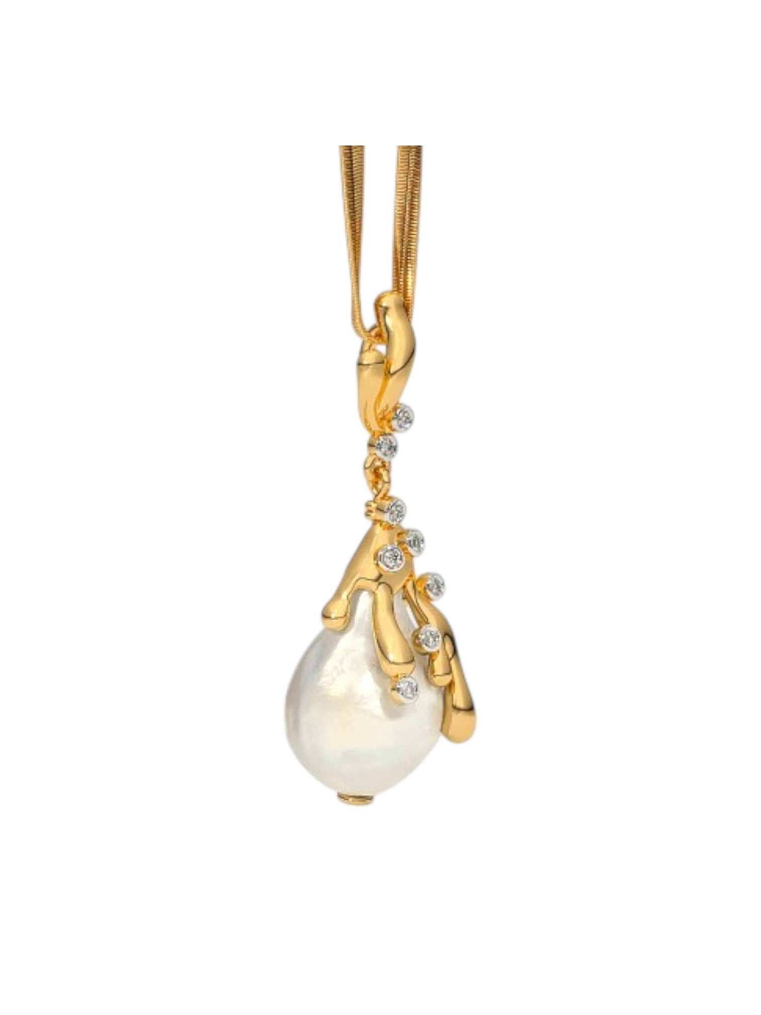 925 Sterling Silver Elegant Design Gold Plated Pendant With Chain For Women By Kesardeep