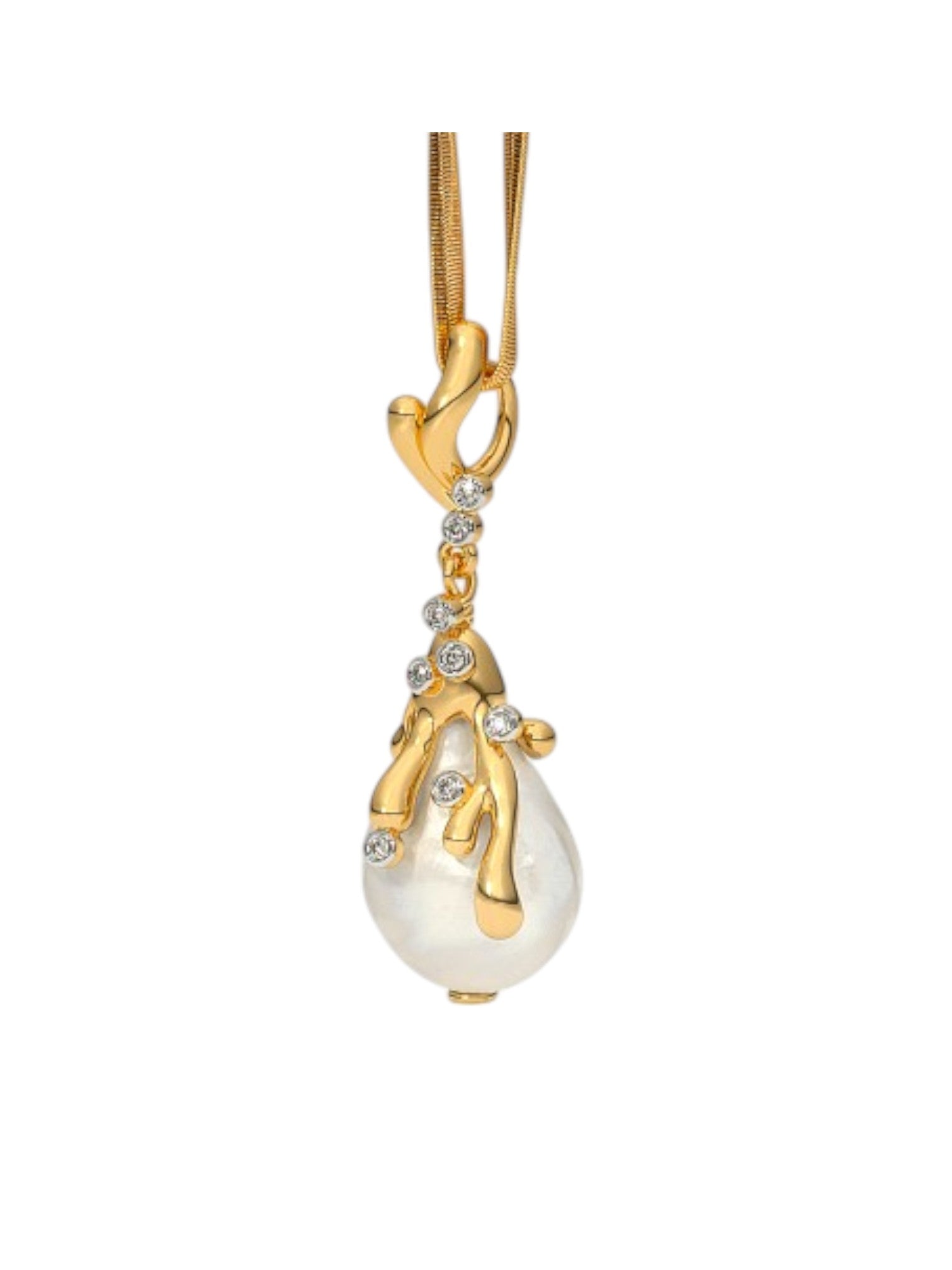 925 Sterling Silver Elegant Design Gold Plated Pendant With Chain For Women By Kesardeep