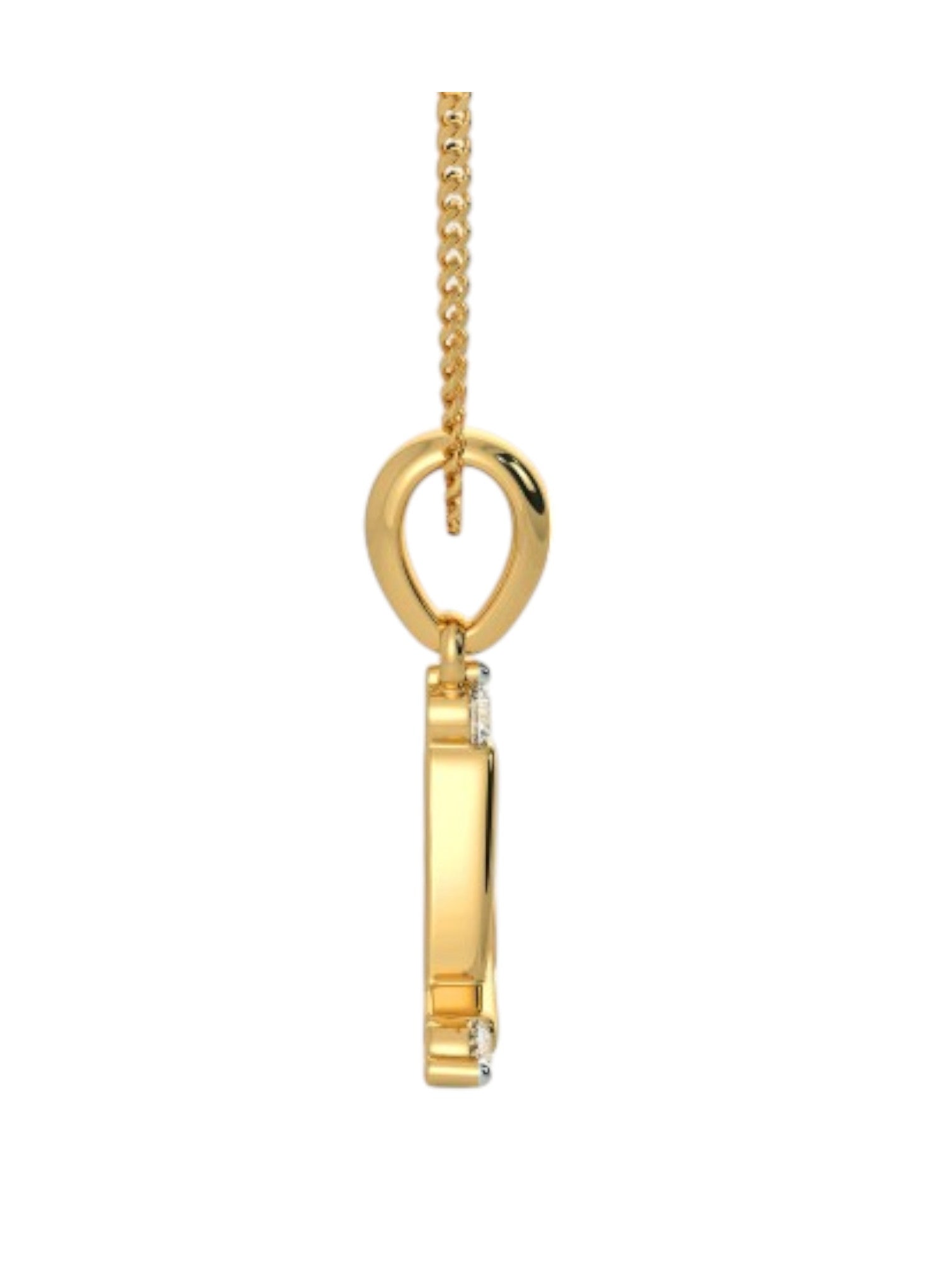 925 Sterling Silver Elegant Design CZ Stones Gold Plated Pendant With Chain For Women By Kesardeep