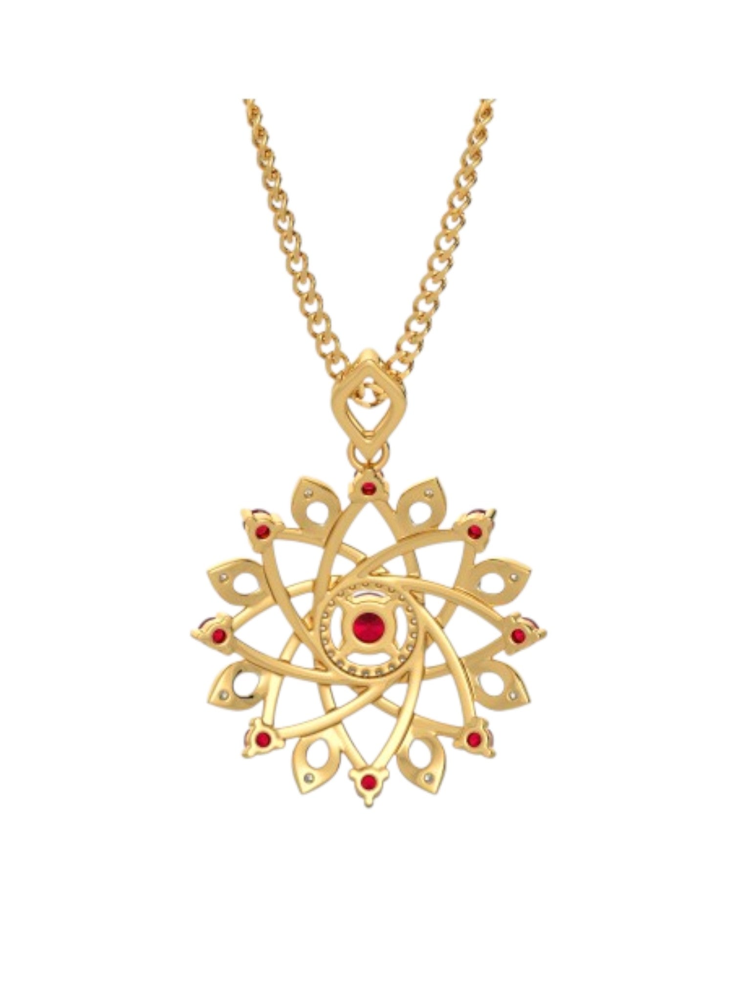 925 Sterling Silver Elegant Design CZ Stones Gold Plated Pendant With Chain For Women By Kesardeep