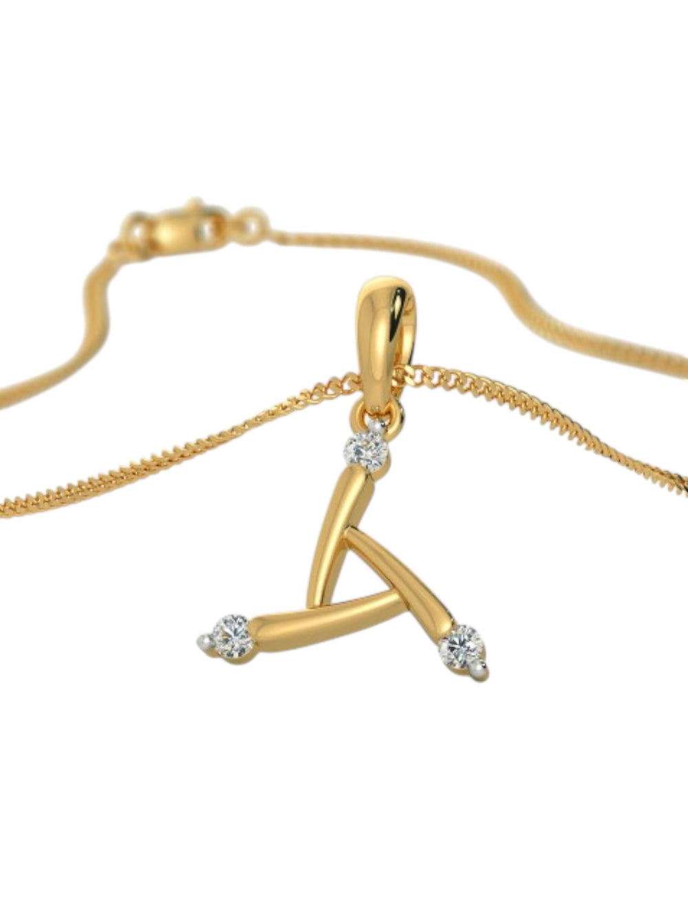 925 Sterling Silver Elegant Design CZ Stones Gold Plated Pendant With Chain For Women By Kesardeep
