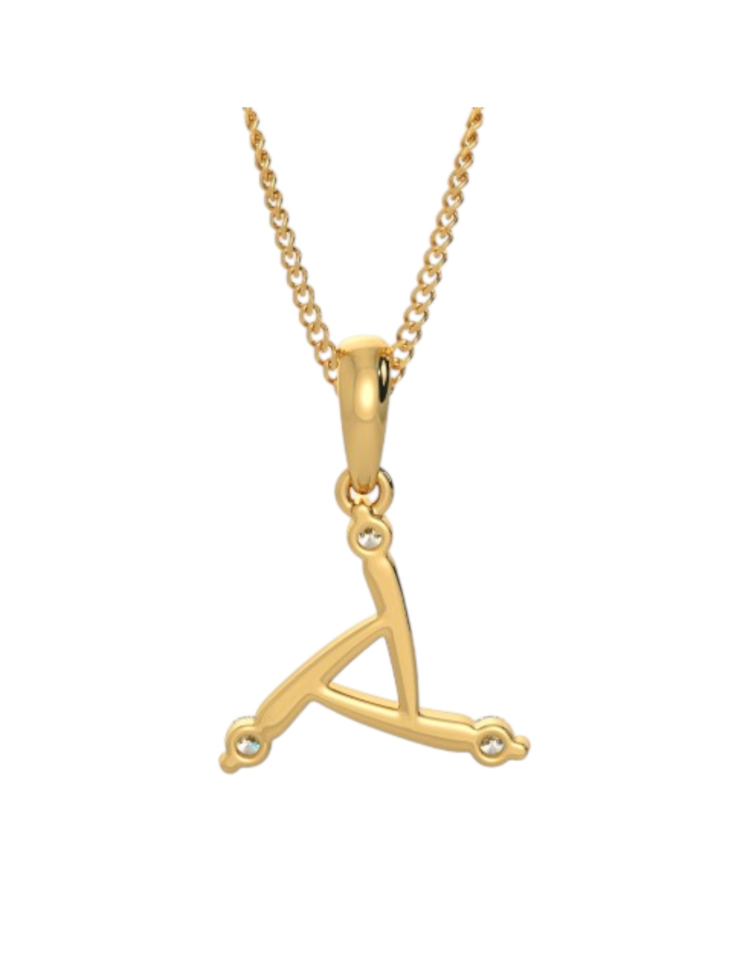 925 Sterling Silver Elegant Design CZ Stones Gold Plated Pendant With Chain For Women By Kesardeep