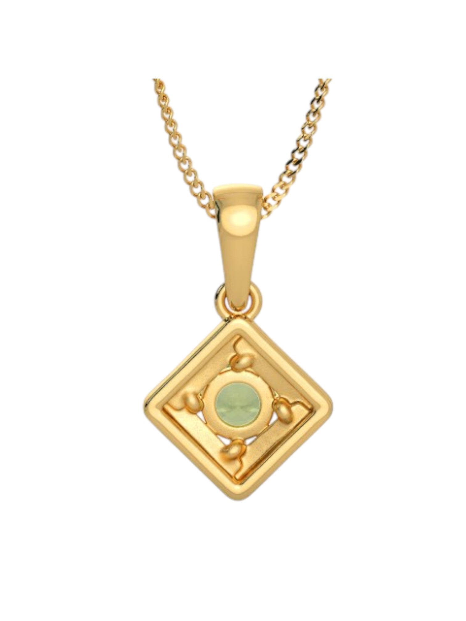 925 Sterling Silver Elegant Design CZ Stones Gold Plated Pendant With Chain For Women By Kesardeep