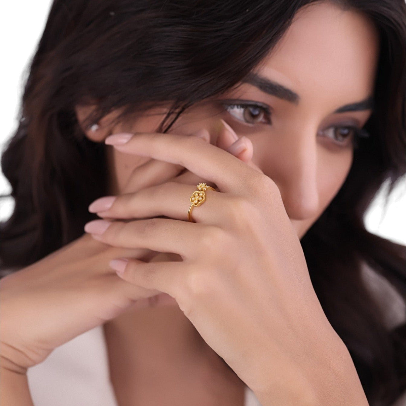 Floral Adjustable Ring For Women