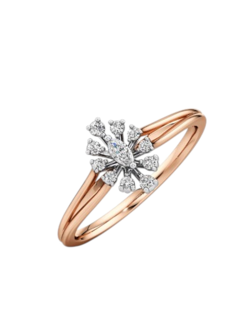 Miss Twist Statement Rose Gold Plated CZ Stone Light Weight 925 Silver Ring For Women By Kesardeep
