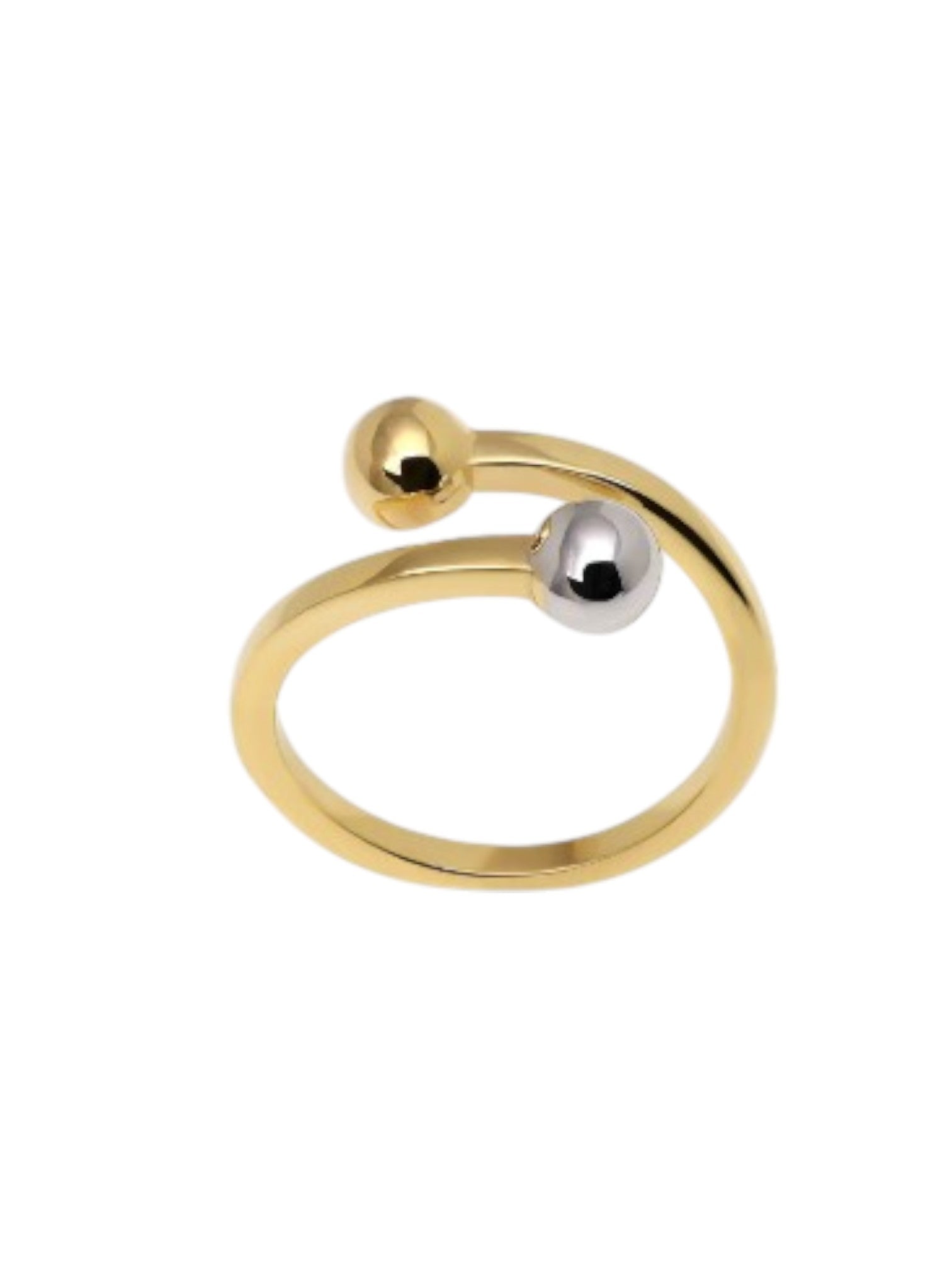Adjustable Gold Plated 925 Sterling Silver Light Weight Ball Ring For Women By Kesardeep