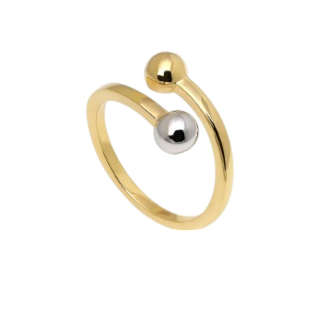 Adjustable Gold Plated 925 Sterling Silver Light Weight Ball Ring For Women By Kesardeep