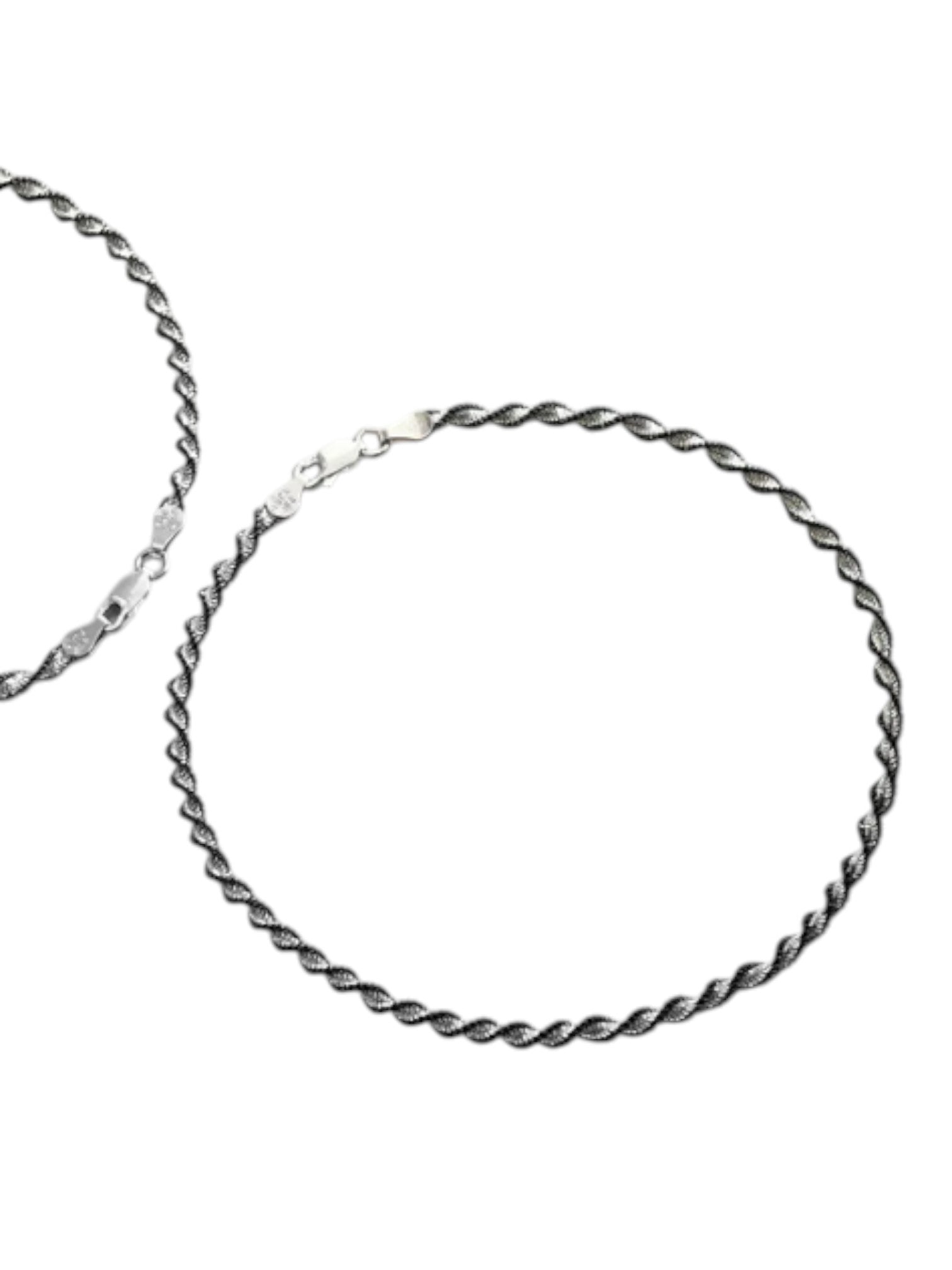 Black Twisted Weave 925 Sterling Silver Anklet By Kesardeep Impex For Women