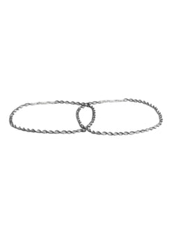 Black Twisted Weave 925 Sterling Silver Anklet By Kesardeep Impex For Women
