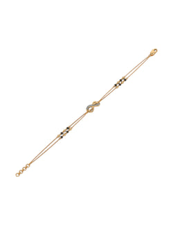Infinity Mangalsutra Type Bracelet 925 Sterling Silver Elegant  Gold Plated For Women By Kesardeep