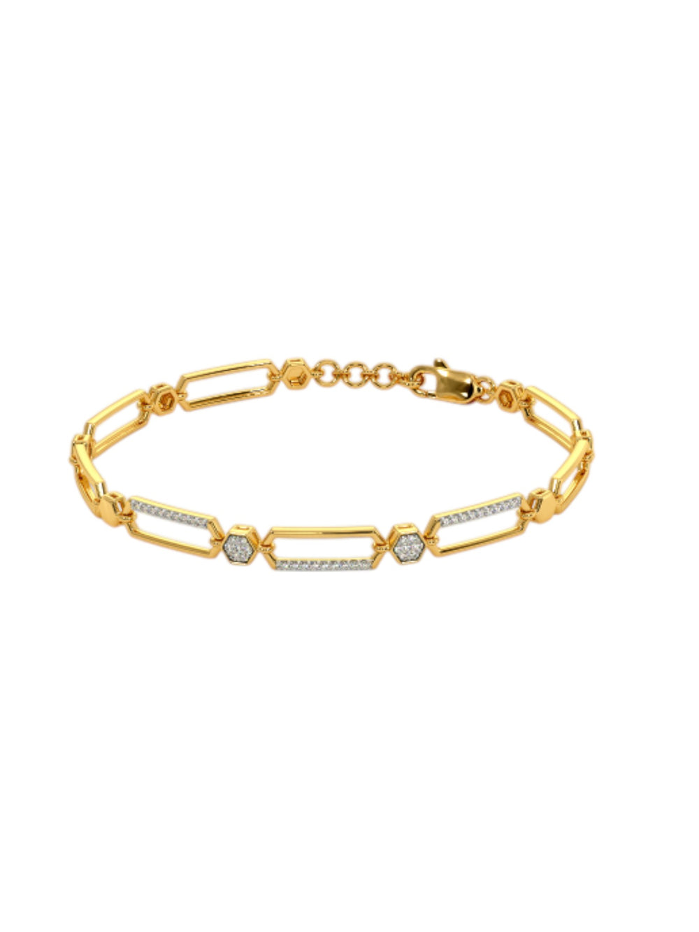 Bracelet 925 Sterling Silver Elegant Gold Plated For Women By Kesardeep