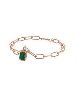 Emerald Bracelet 925 Sterling Silver Elegant Rose Gold Plated For Women By Kesardeep