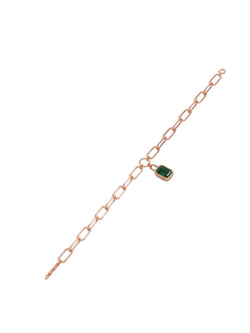 Emerald Bracelet 925 Sterling Silver Elegant Rose Gold Plated For Women By Kesardeep