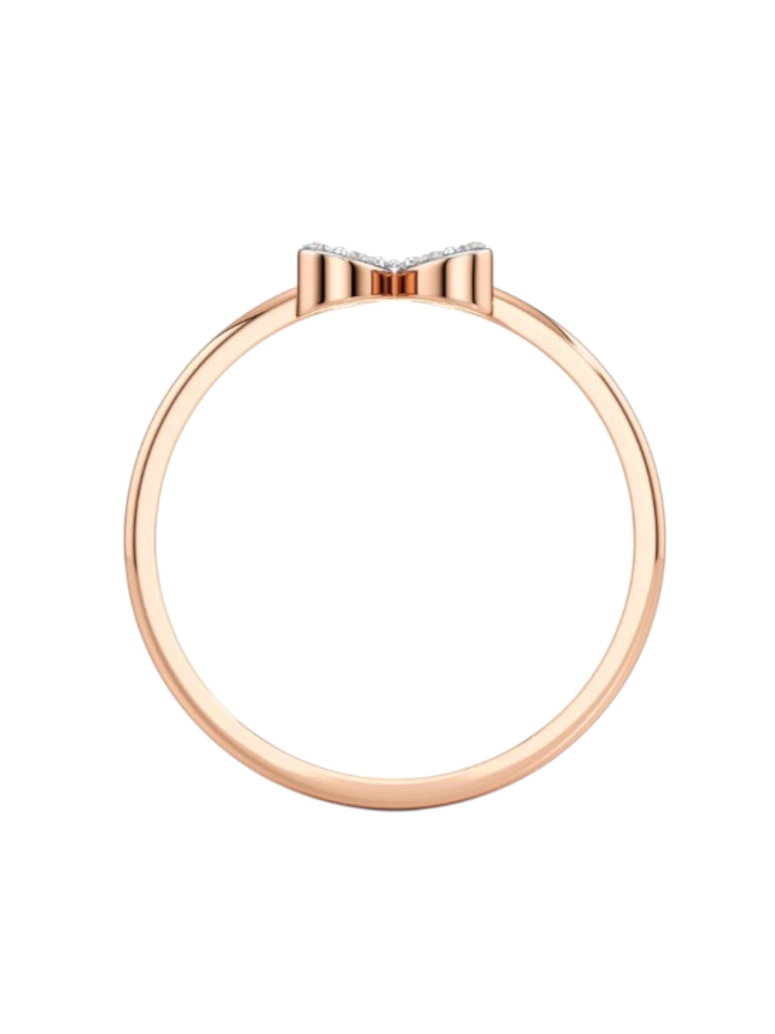 925 Sterling Silver Rose Gold Plated Light Weight CZ Stone Butterfly Ring For Women By Kesardeep