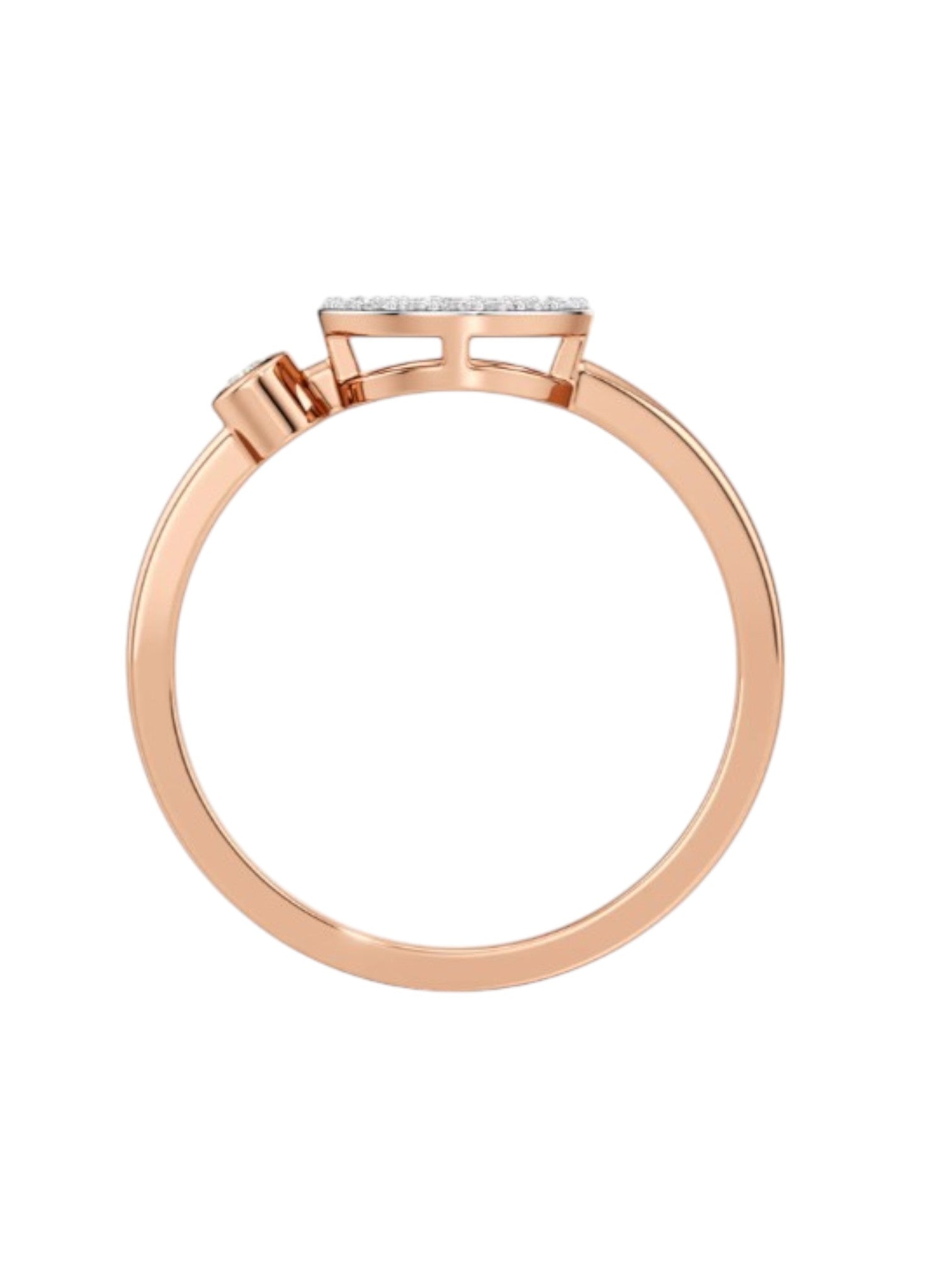 925 Sterling Silver Rose Gold Plated Light Weight CZ Stone Circle Ring For Women By Kesardeep