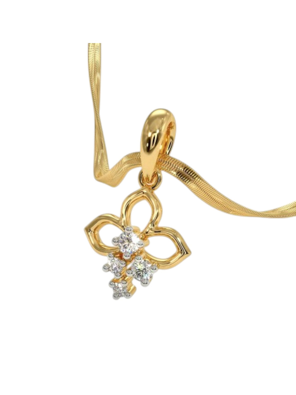 925 Sterling Silver Elegant Bird Design CZ Stones Gold Plated Pendant With Chain For Women By Kesardeep