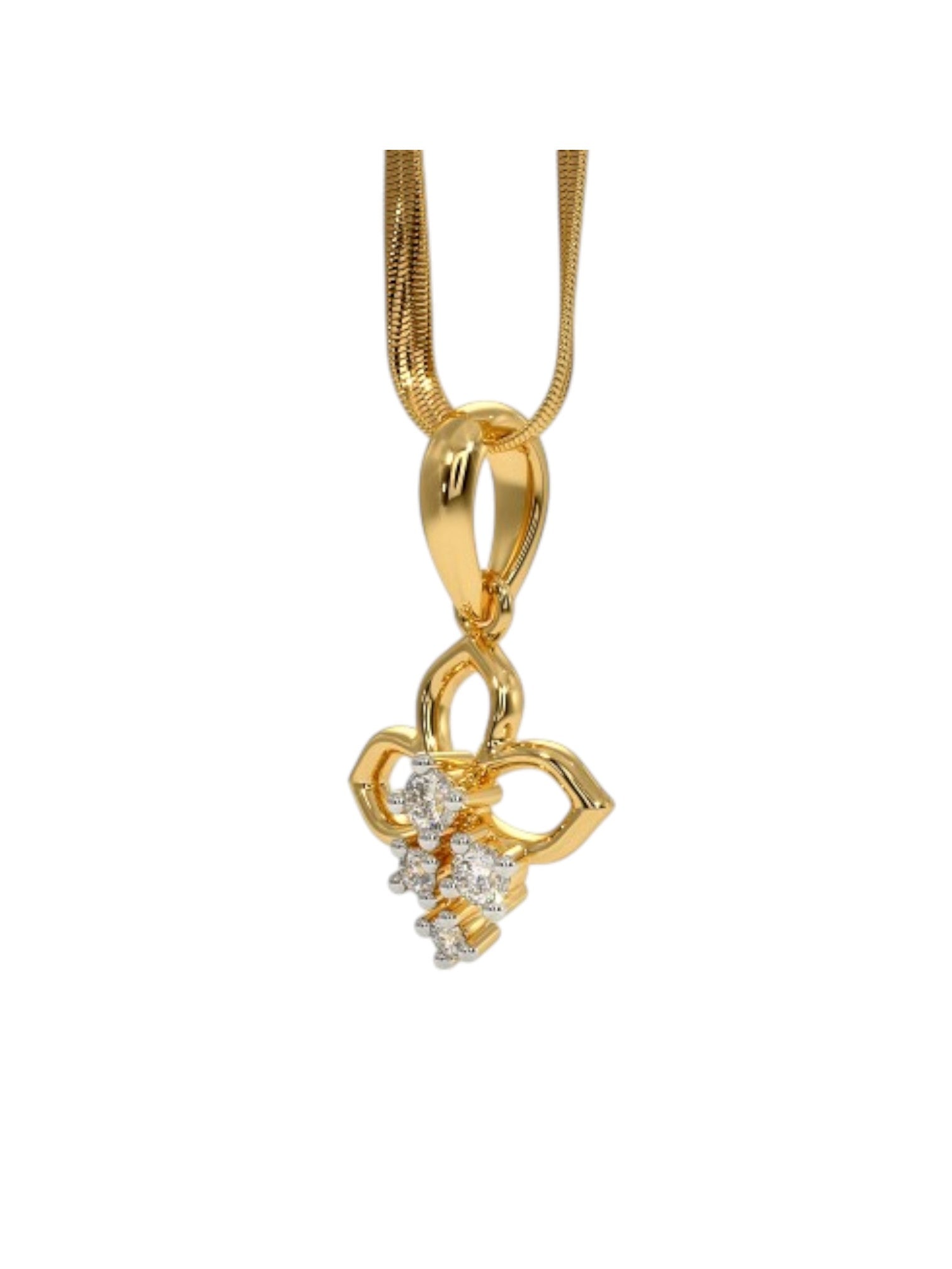 925 Sterling Silver Elegant Bird Design CZ Stones Gold Plated Pendant With Chain For Women By Kesardeep