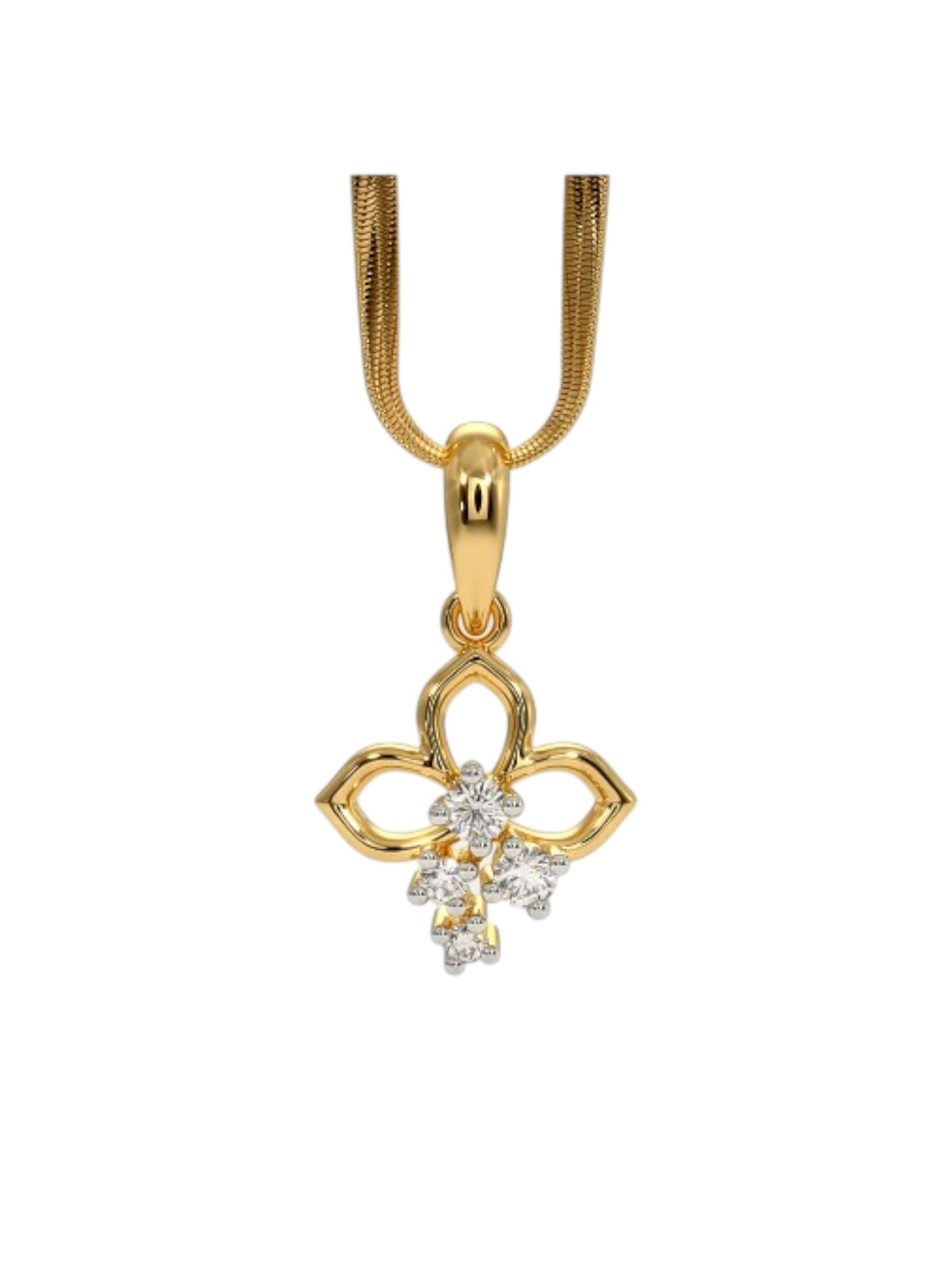 925 Sterling Silver Elegant Bird Design CZ Stones Gold Plated Pendant With Chain For Women By Kesardeep