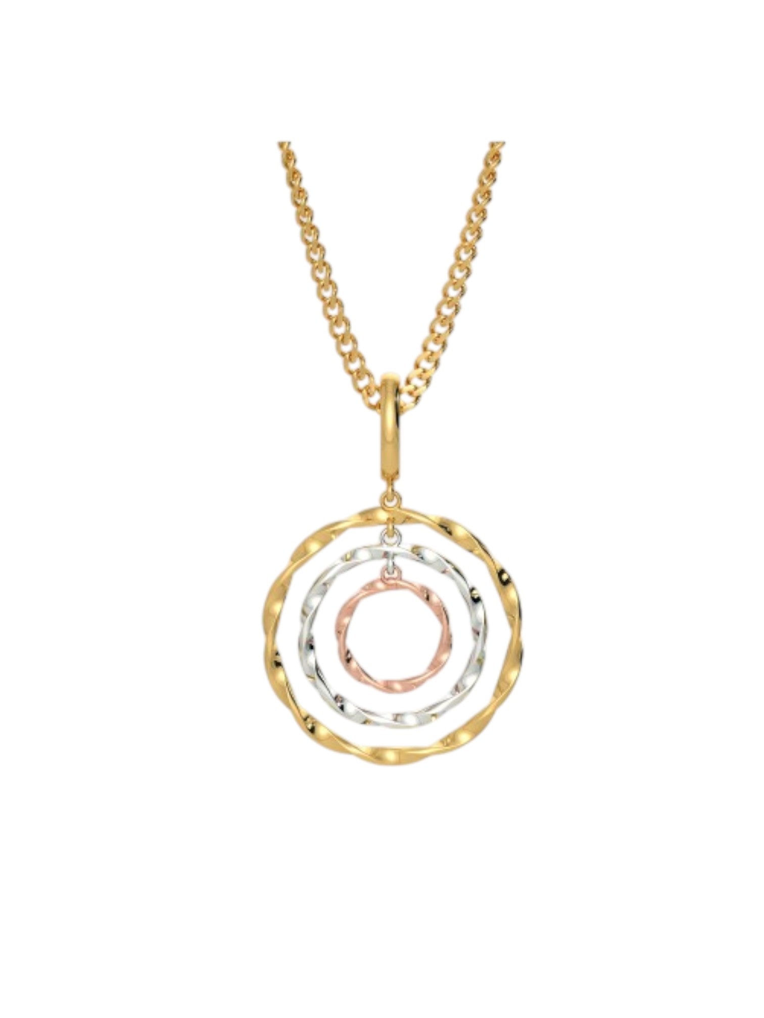 925 Sterling Silver Elegant Design CZ Stones Gold Plated Pendant With Chain For Women By Kesardeep