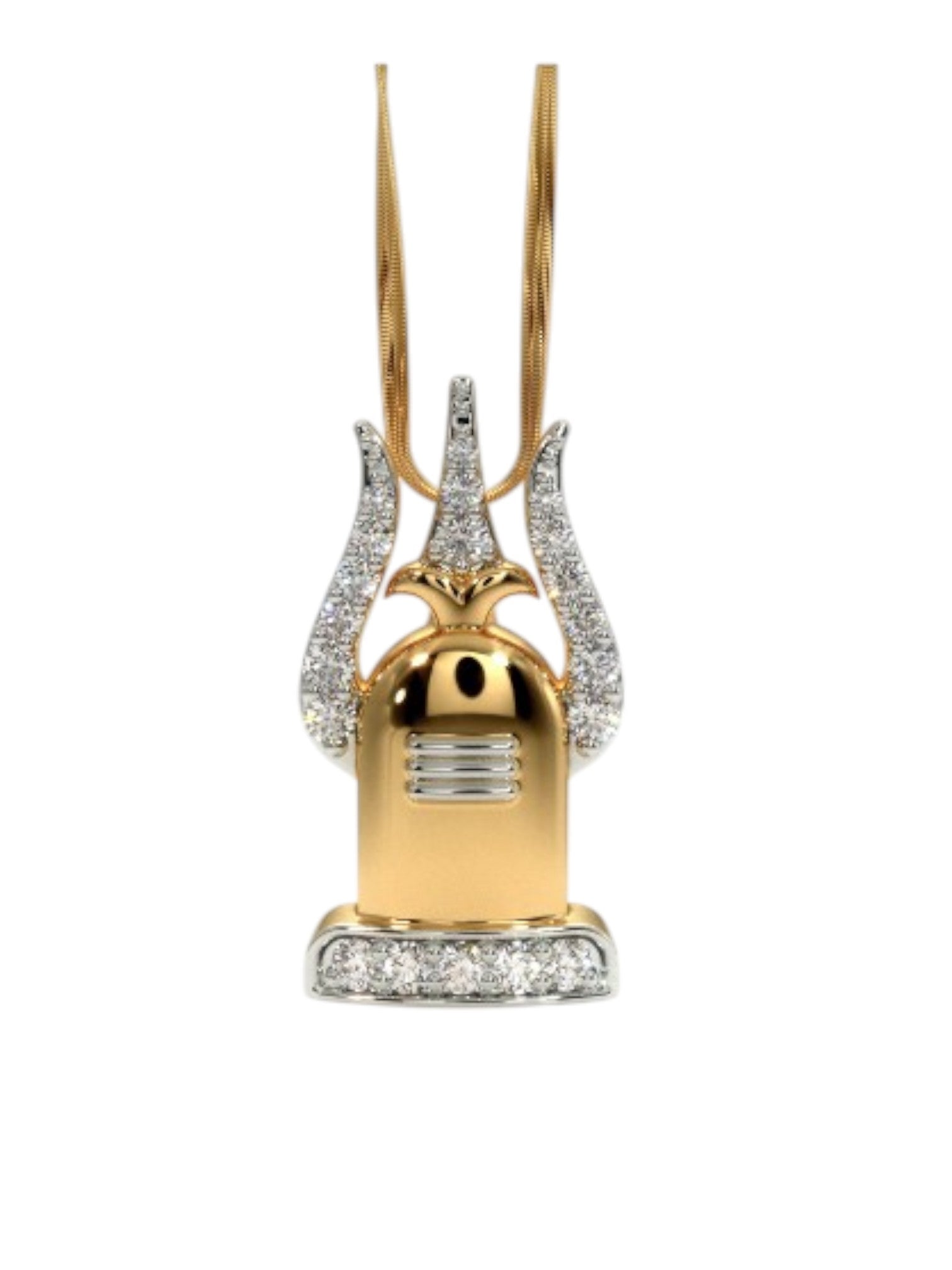 925 Sterling Silver Elegant Design CZ Stones Gold Plated Pendant With Chain For Women By Kesardeep