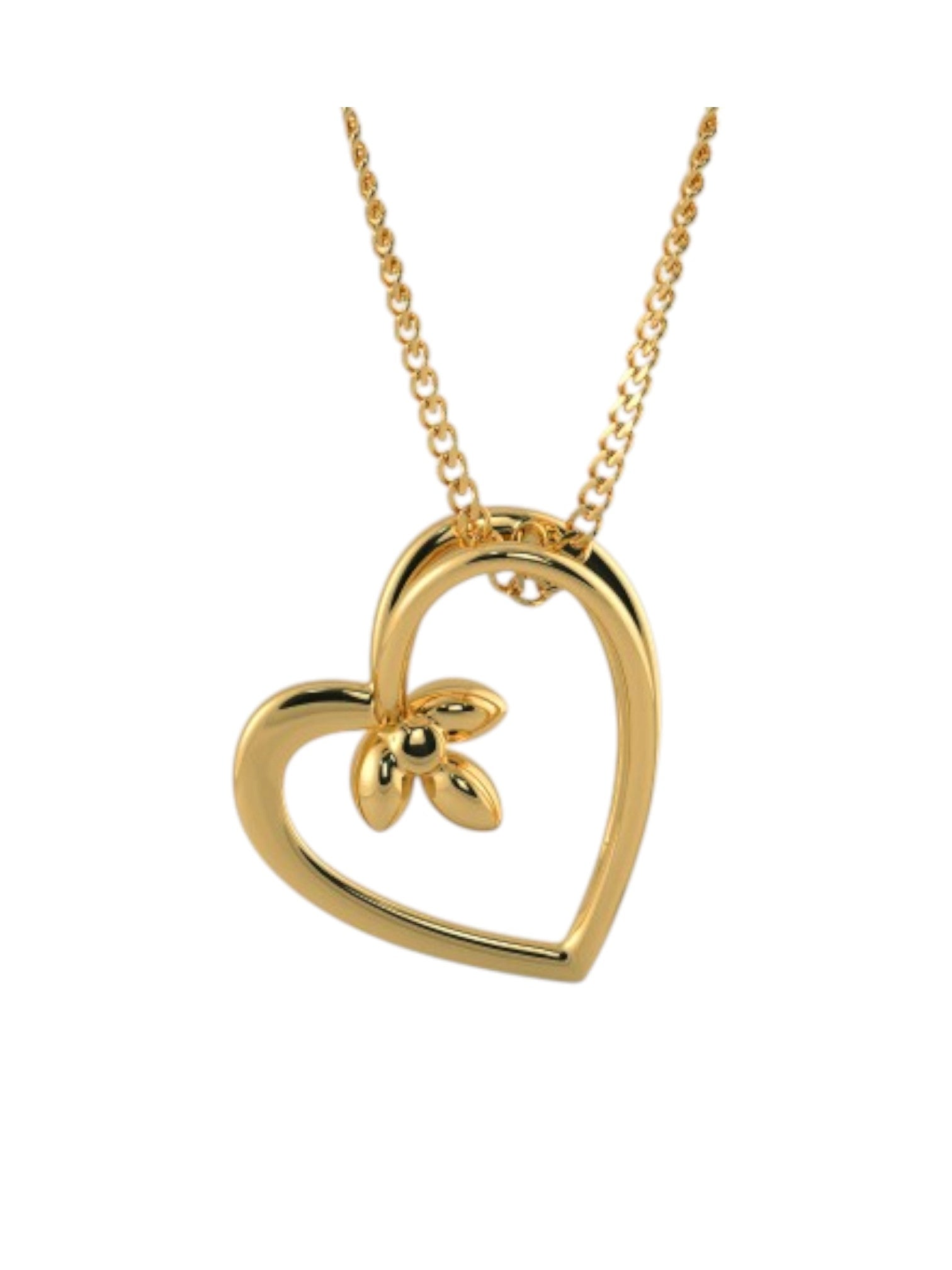 925 Sterling Silver Elegant Love Design CZ Stones Gold Plated Pendant With Chain For Women By Kesardeep