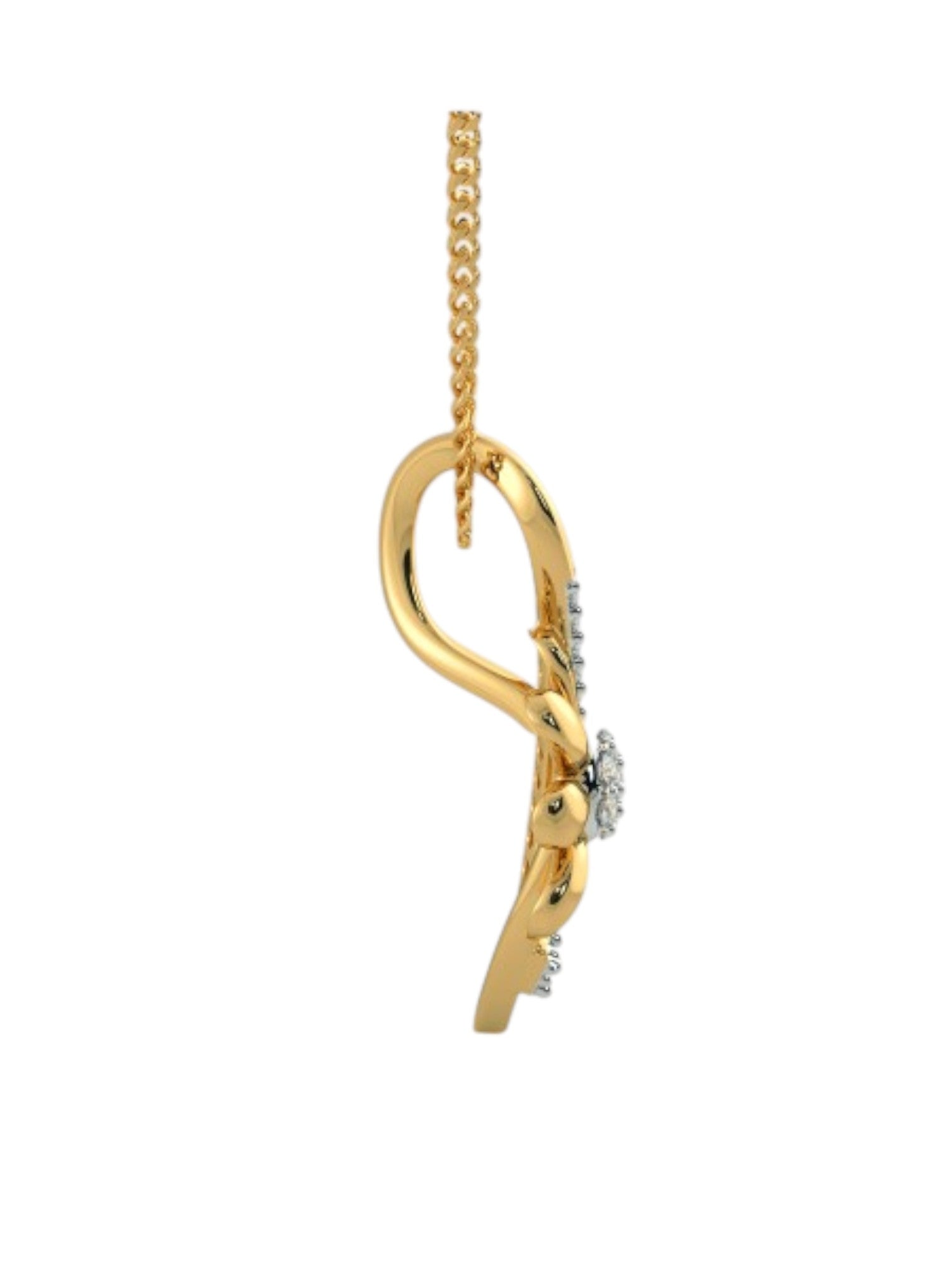 925 Sterling Silver Elegant Design CZ Stones Gold Plated Pendant With Chain For Women By Kesardeep