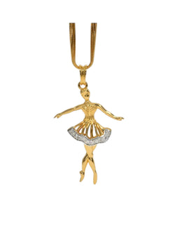 925 Sterling Silver Elegant Design CZ Stones Gold Plated Pendant With Chain For Women By Kesardeep