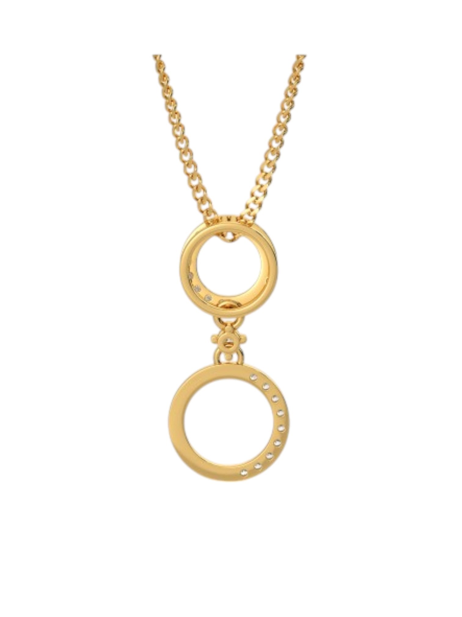 925 Sterling Silver Elegant Design CZ Stones Gold Plated Pendant With Chain For Women By Kesardeep