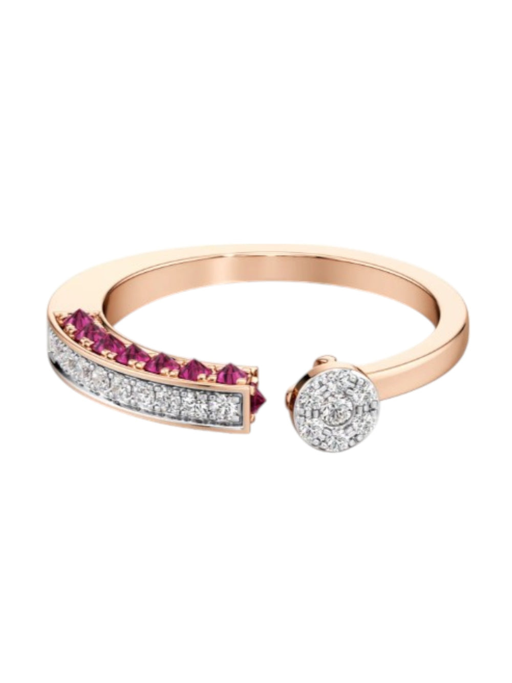 925 Sterling Silver Rose Gold Plated Light Weight CZ Stone Ring For Women By Kesardeep