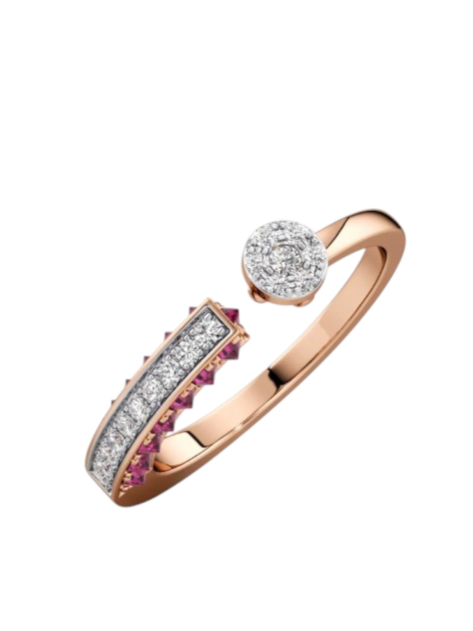925 Sterling Silver Rose Gold Plated Light Weight CZ Stone Ring For Women By Kesardeep